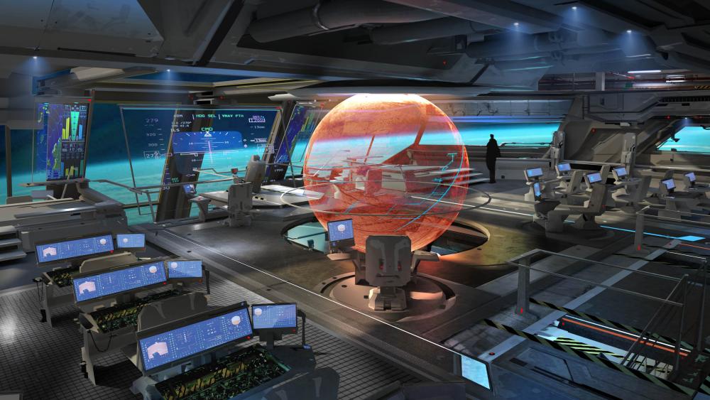 Sci-fi Starship interior wallpaper