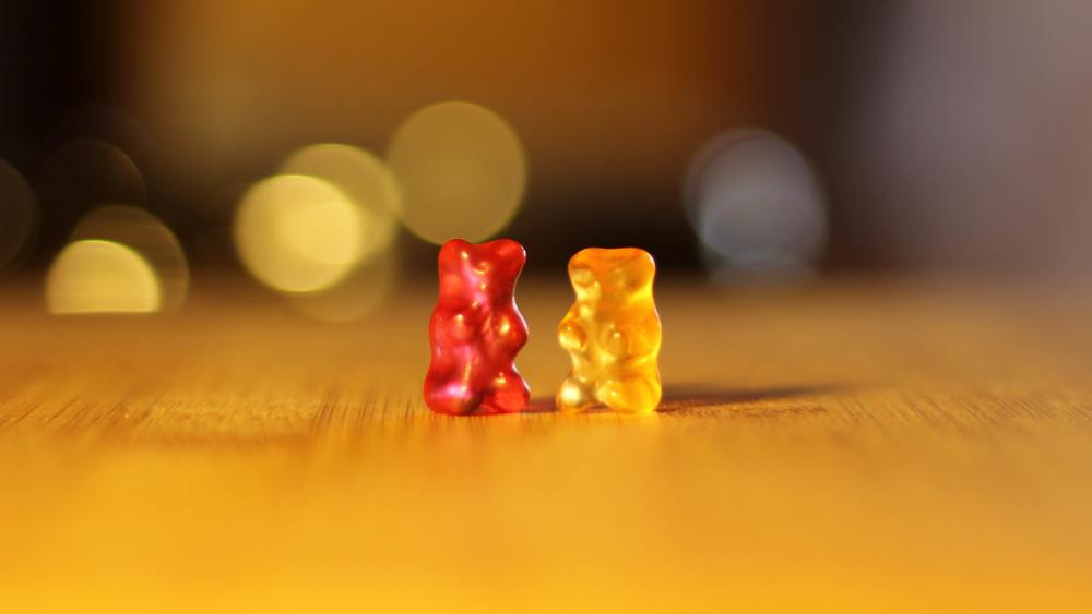 Red and yellow gummy bears wallpaper