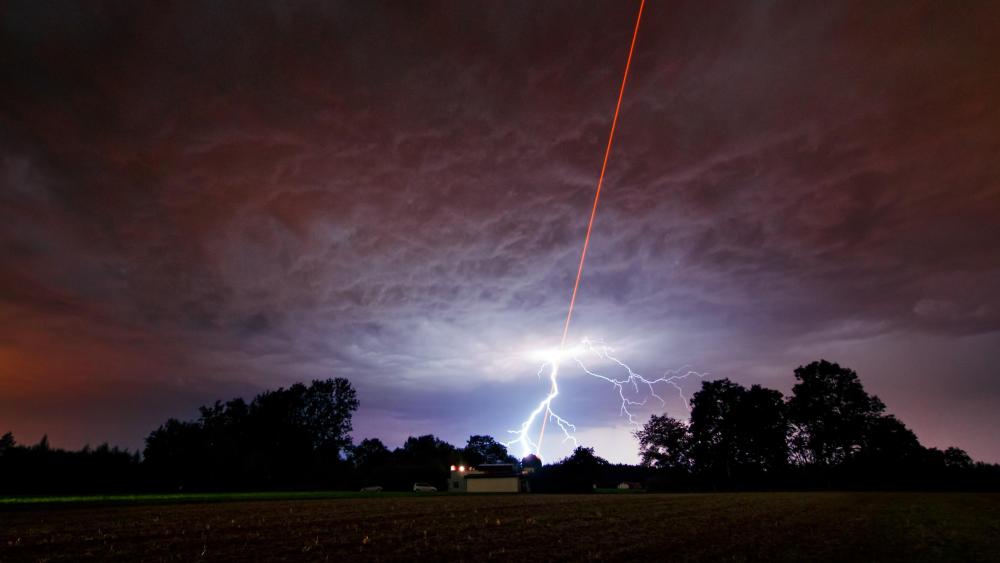 Laser Meets Lightning wallpaper