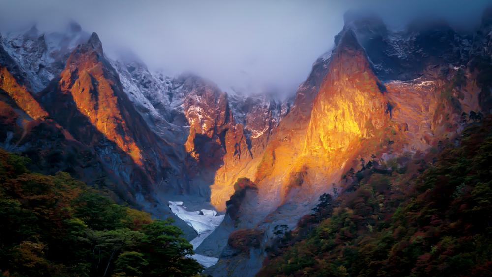 Mount Tanigawa in Japan wallpaper