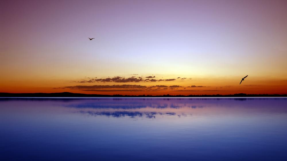 Wonderful reflection in the lake wallpaper