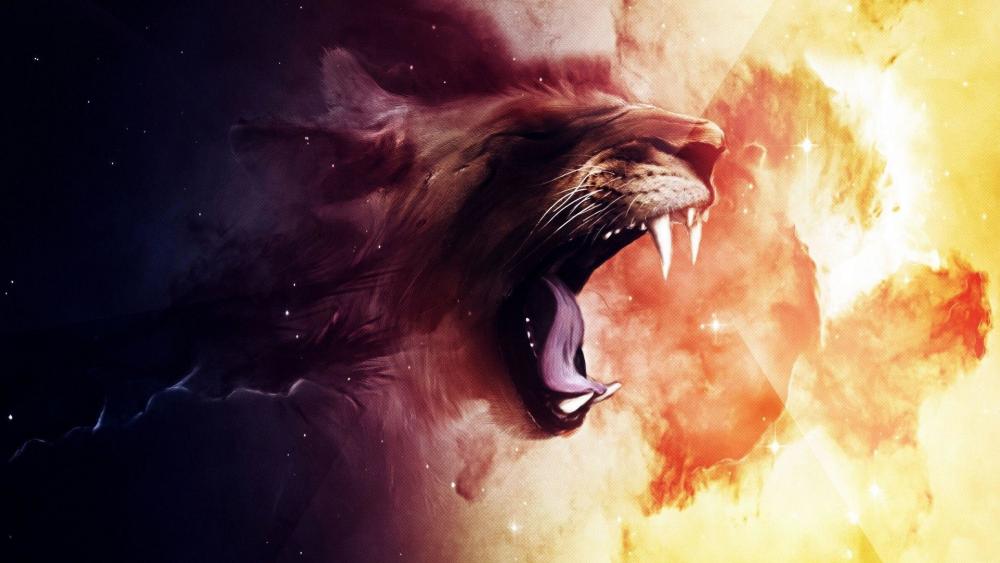 Lion roar wallpaper