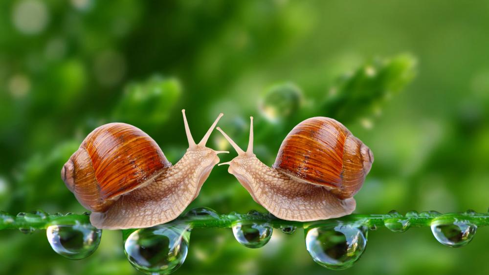 Snails - Macro photography wallpaper
