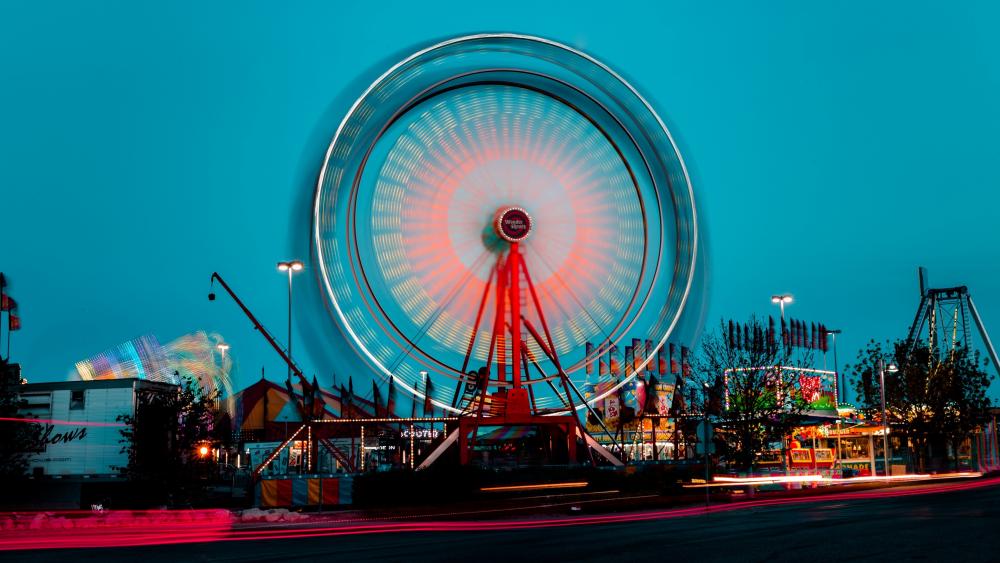 Ferris wheel long exposure photography wallpaper
