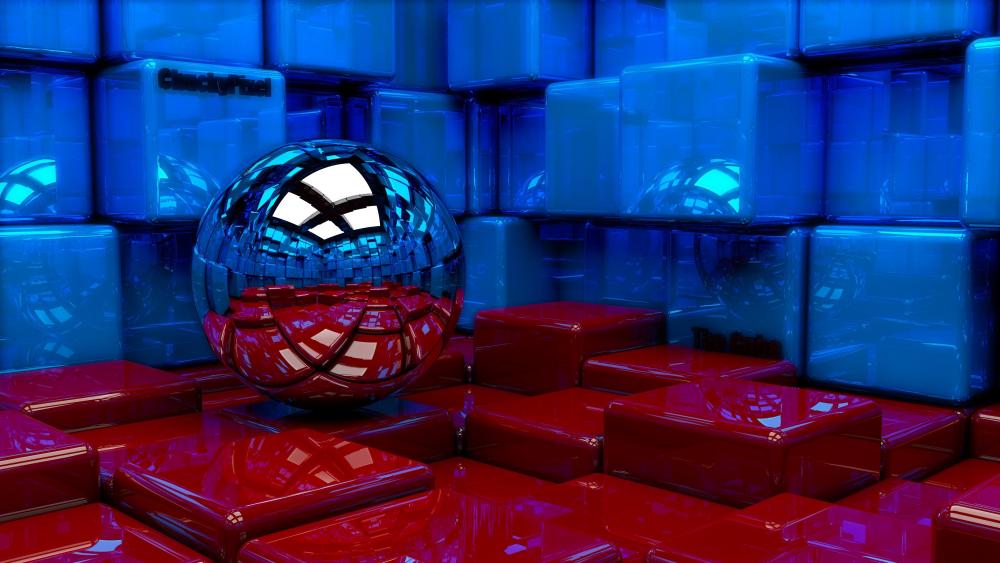 3D Metal ball wallpaper