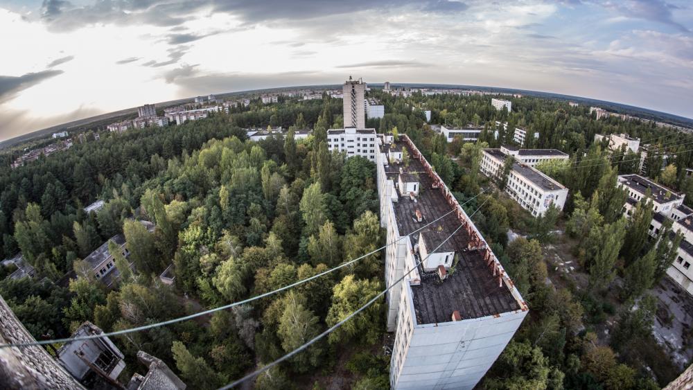 Chernobyl and Pripyat aerial photography wallpaper