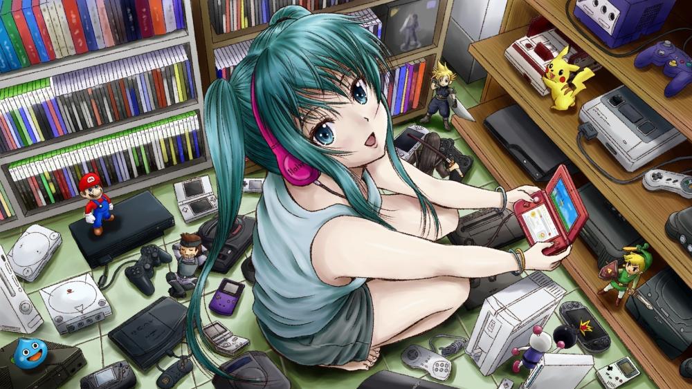 Anime Gamer Girl wallpaper