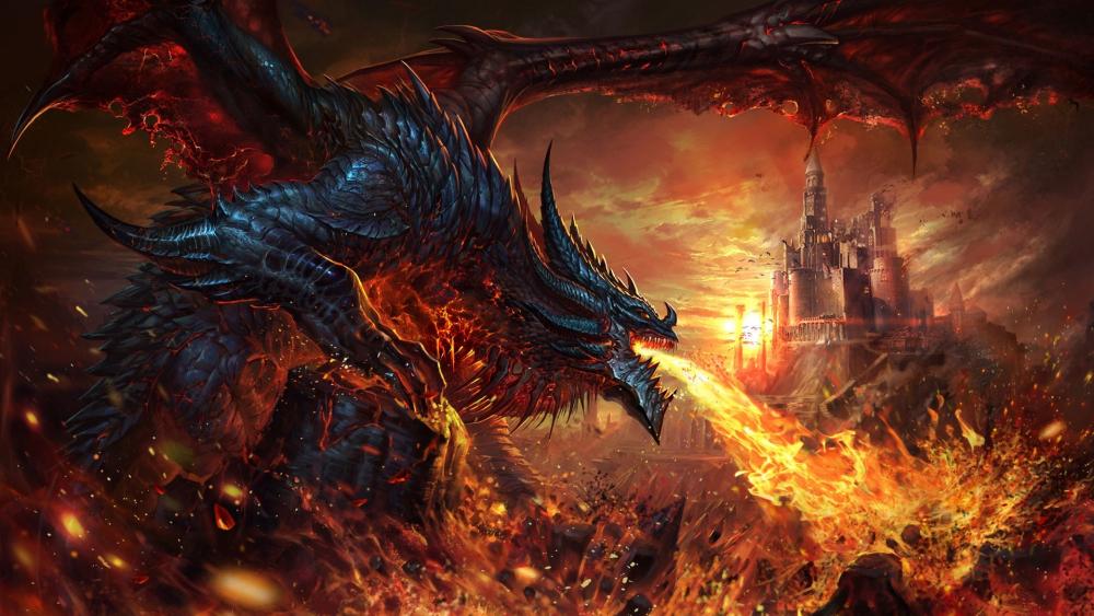 Fire breath dragon wallpaper
