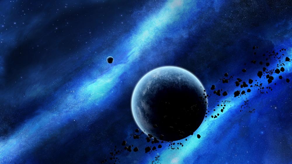 Meteor shower in the universe wallpaper