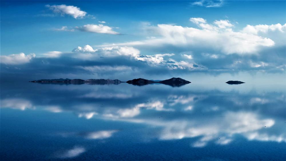 Reflected clouds wallpaper