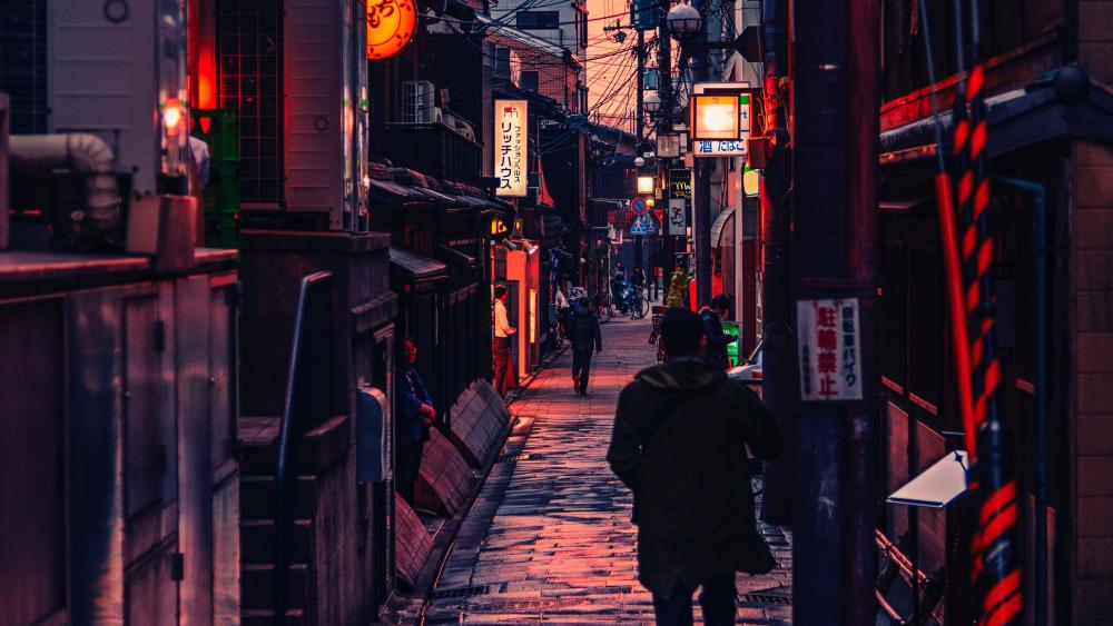 Alleyway in China wallpaper