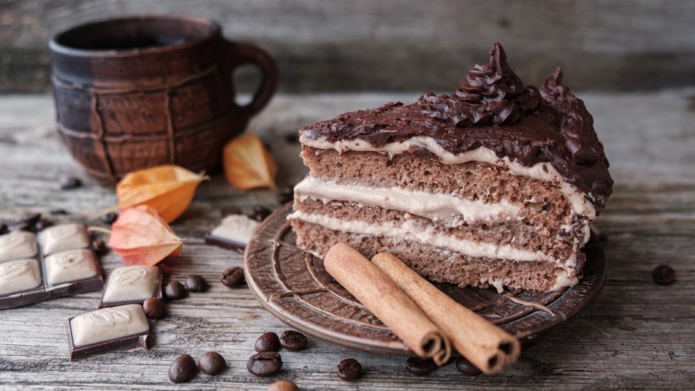 Cake with coffee wallpaper
