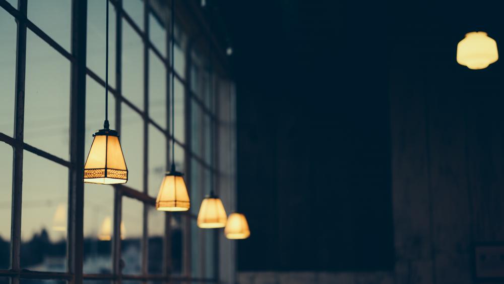 Black Pendent Lamps wallpaper