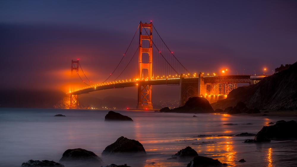 Golden Gate Bridge at night wallpaper