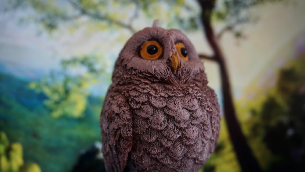 Stone owl wallpaper