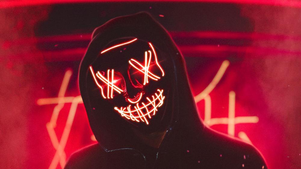 Red Neon Mask wallpaper