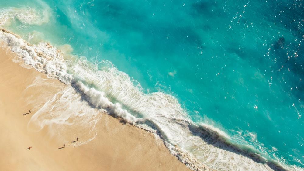Azure Beach Aerial View wallpaper