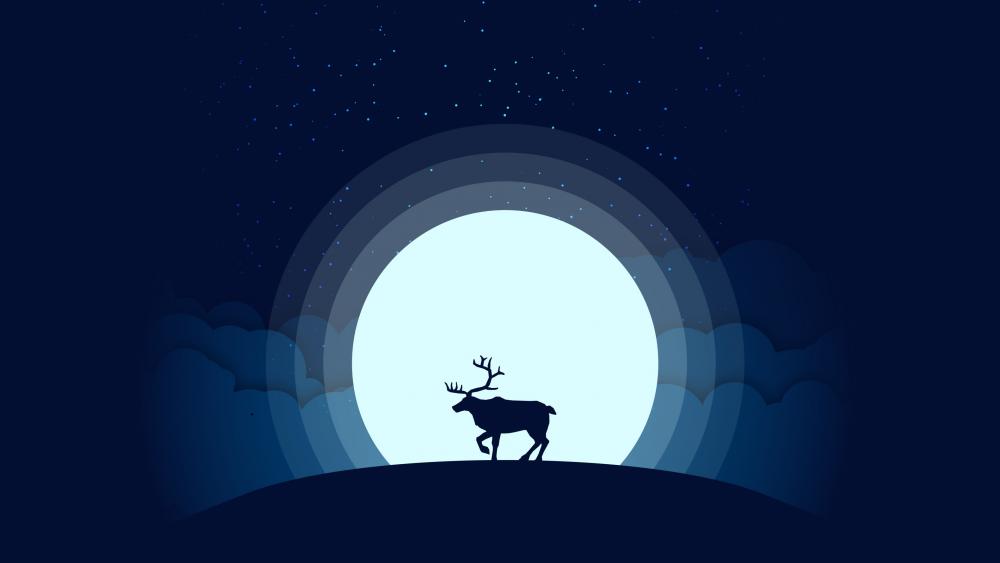 reindeer silhouette wallpaper