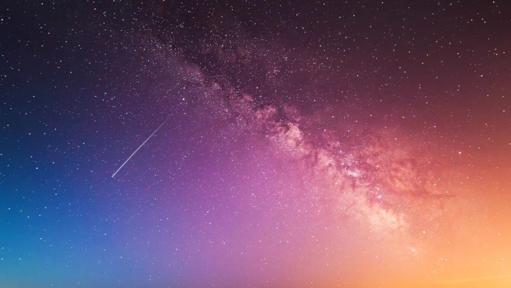 Milky way and s shooting star wallpaper