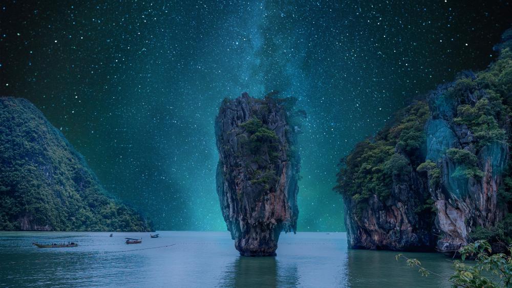 James Bond Island at nigth (Phuket) wallpaper