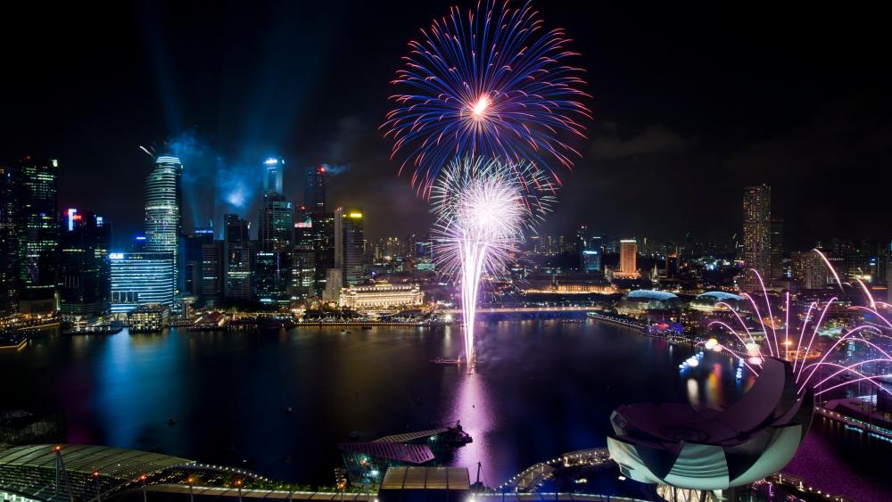 Singapore National Day Parade Fireworks wallpaper