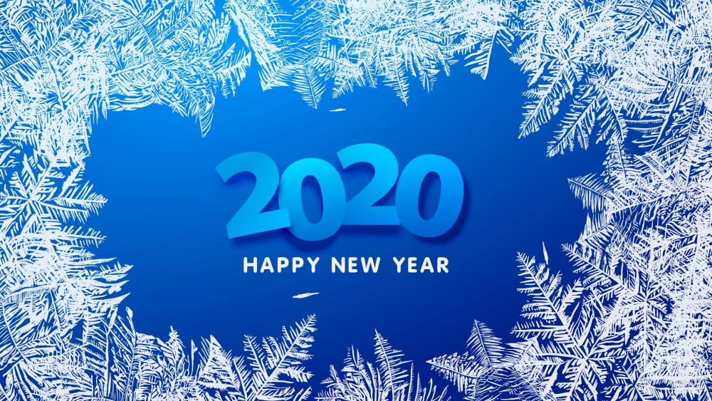 2020 Happy New Year frostwork wallpaper