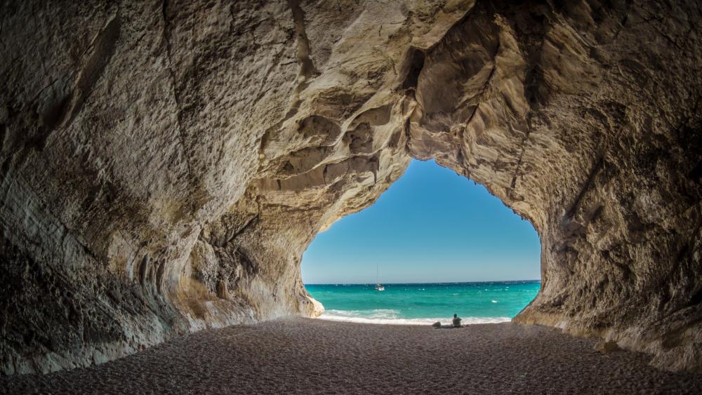 Tunnel near water wallpaper