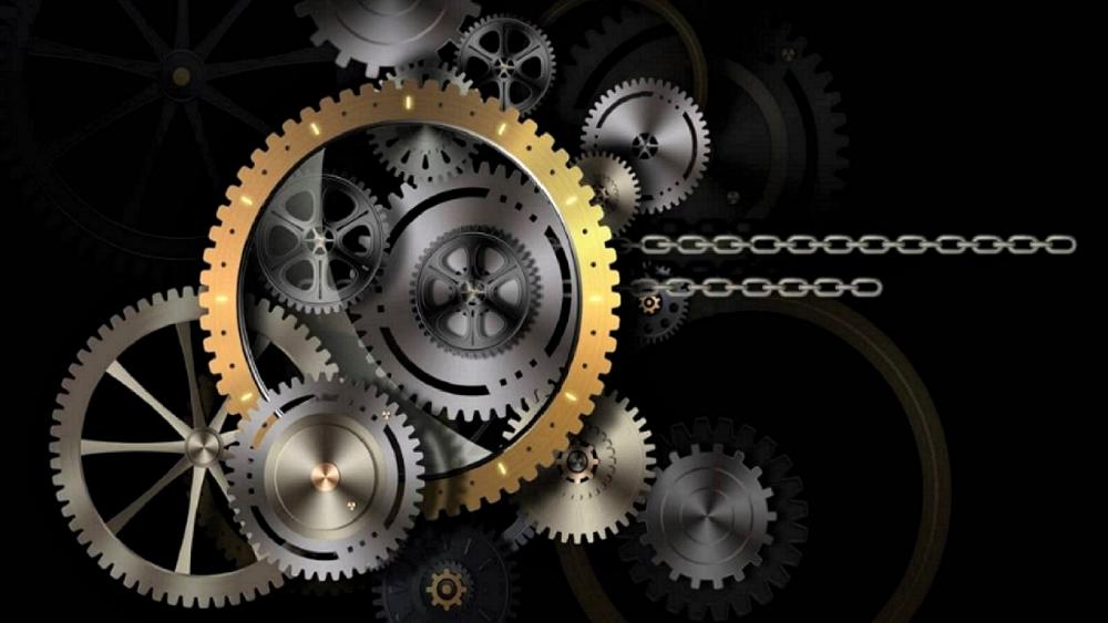 Gold Industrial gear wallpaper