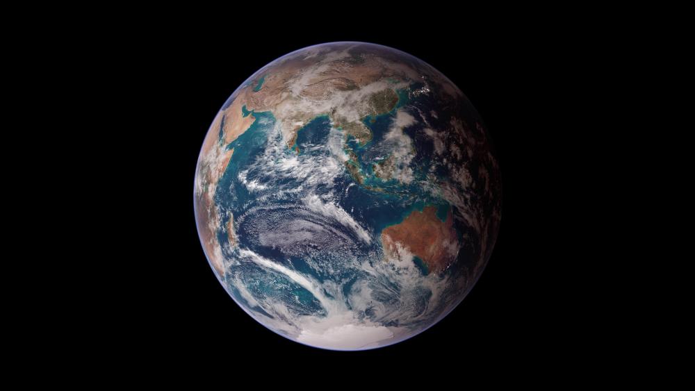 Twin Blue Marbles: Eastern Hemisphere wallpaper