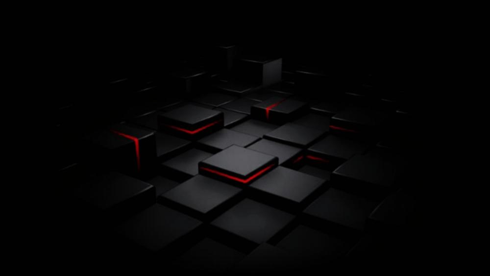 Abstract cubes with redlight spots wallpaper