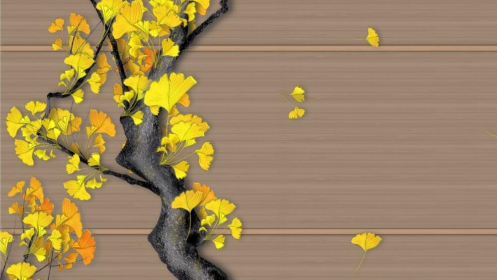 ginkgo biloba yellow leaves wallpaper