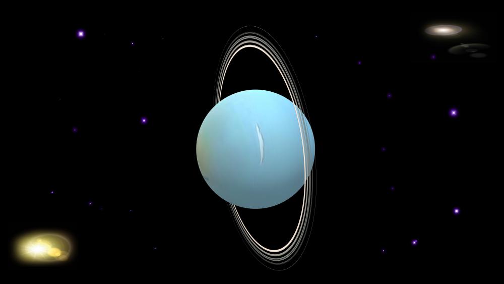 The beautiful Uranus with its fine rings wallpaper