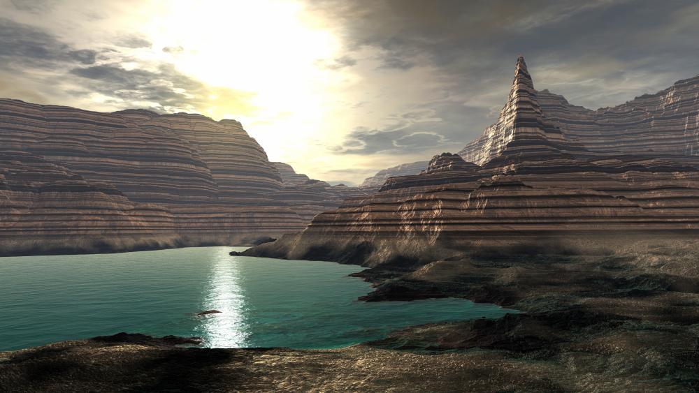 Futuristic landscape wallpaper
