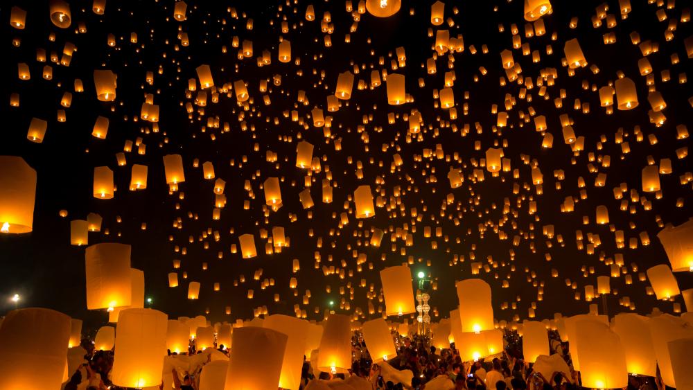 Lantern light festival wallpaper