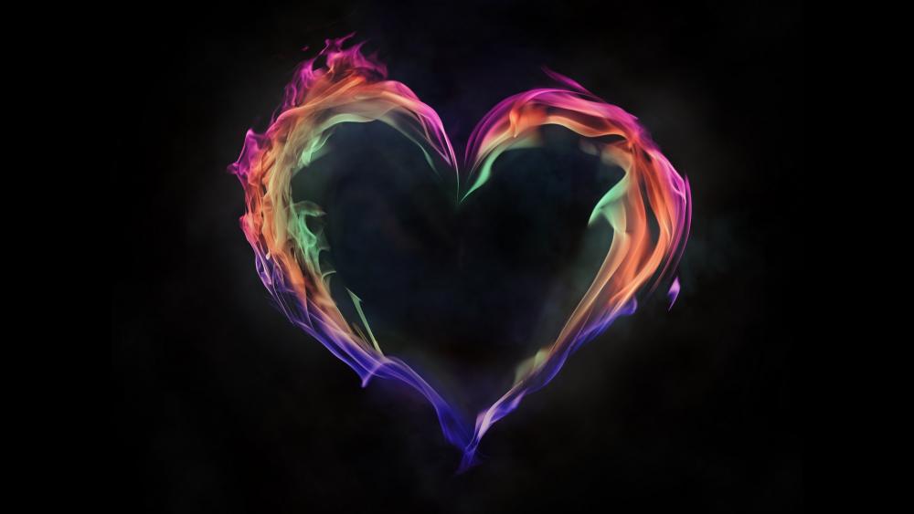 Flame heart wallpaper