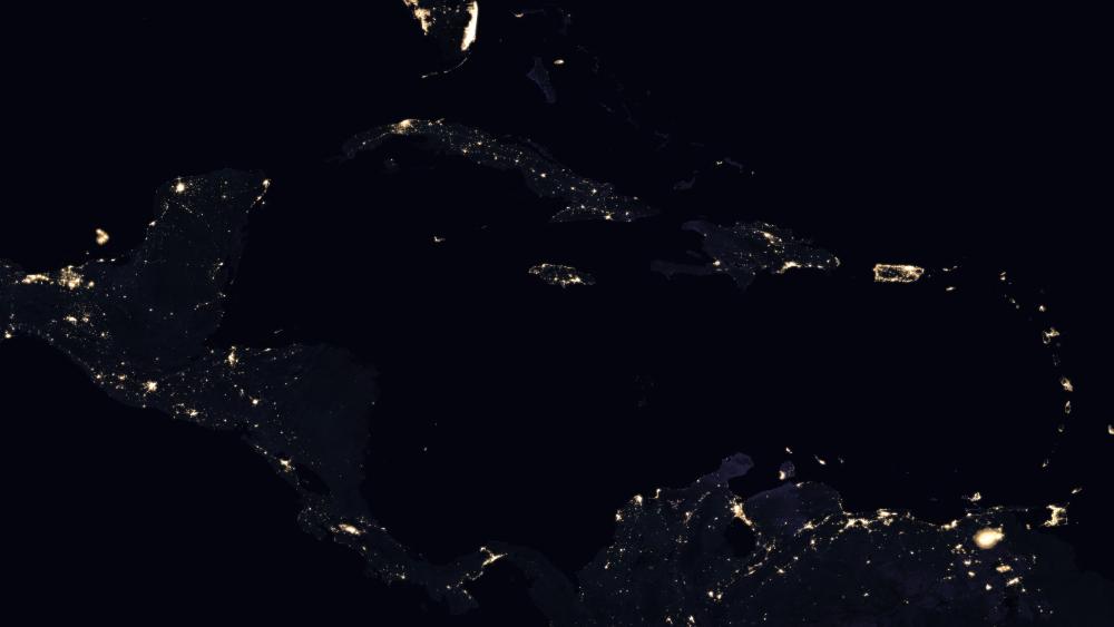Night Lights of Central America & the Caribbean 2016 wallpaper