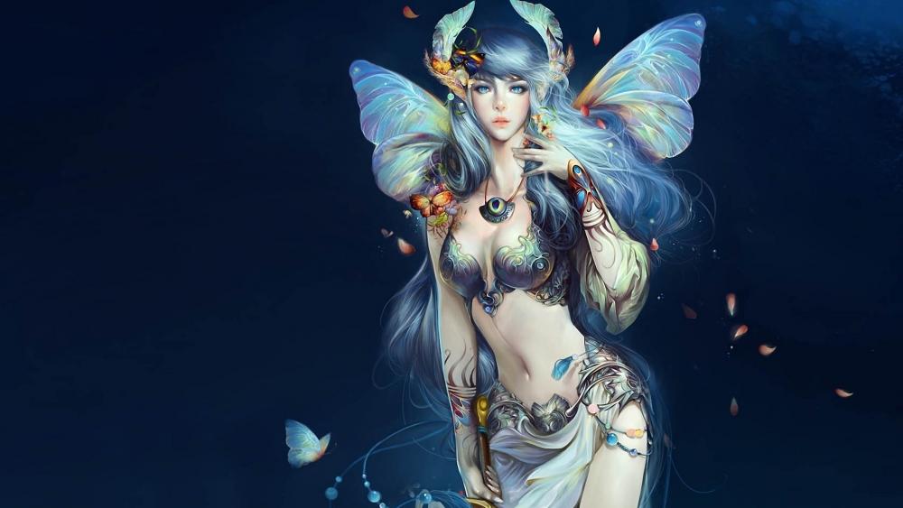 Butterfly woman wallpaper