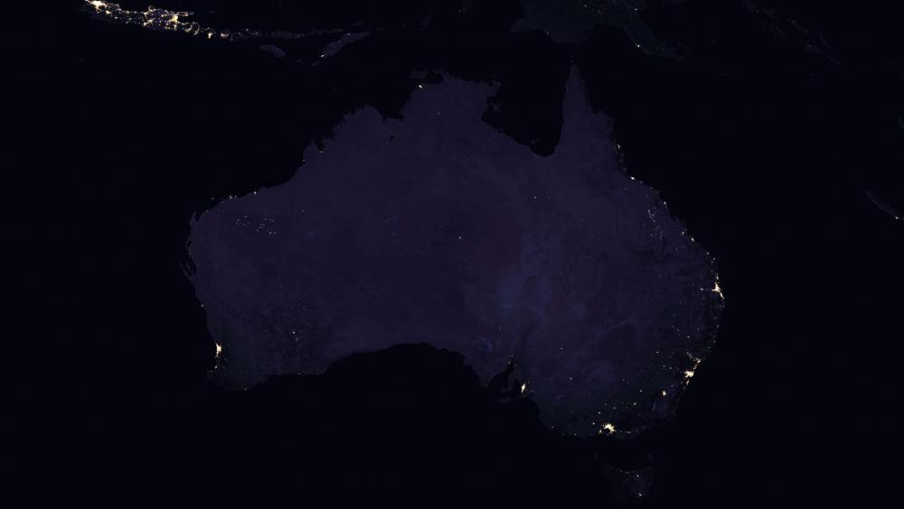 Night Lights of Australia & Indonesia's Java Island 2016 wallpaper