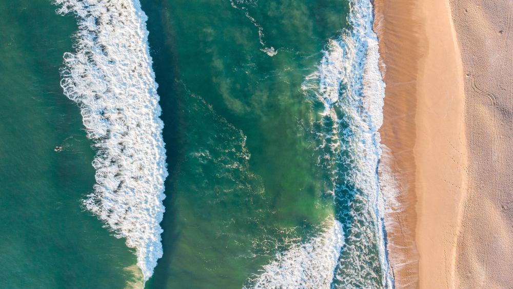 Beach drone view wallpaper - backiee