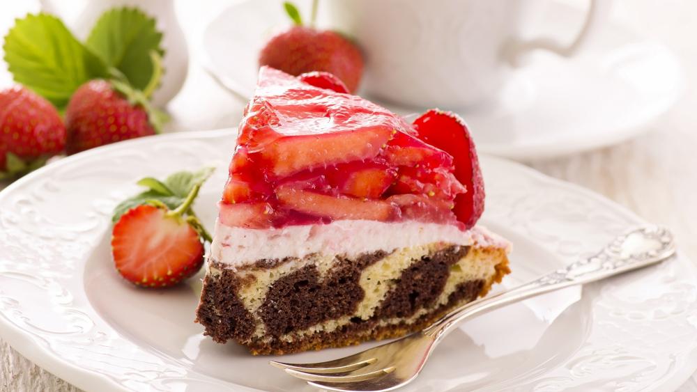 Strawberry cake wallpaper