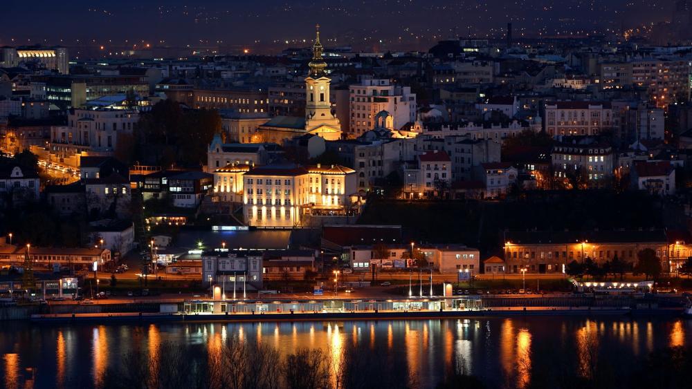 Belgrade by night wallpaper