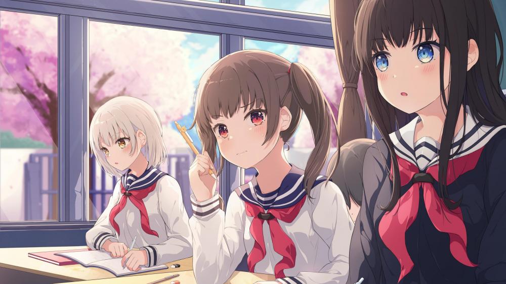 Anime School Girl wallpaper