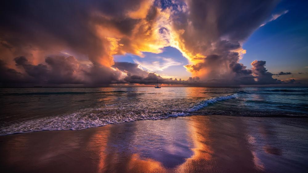 Caribbean sunset wallpaper