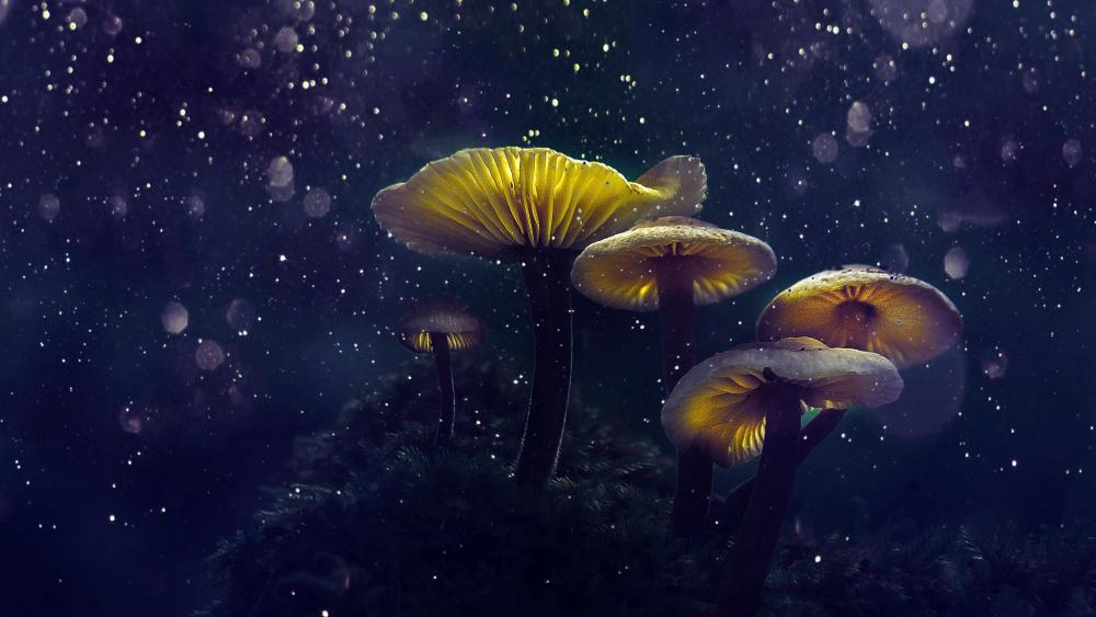 Magical mushrooms wallpaper