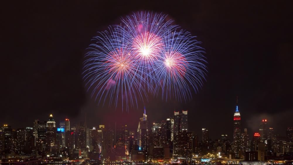 New York City fireworks wallpaper