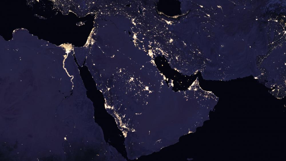 Night Lights of the Arabian Peninsula 2016 wallpaper