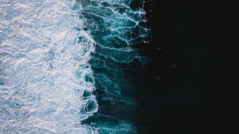 Sea wave from above wallpaper