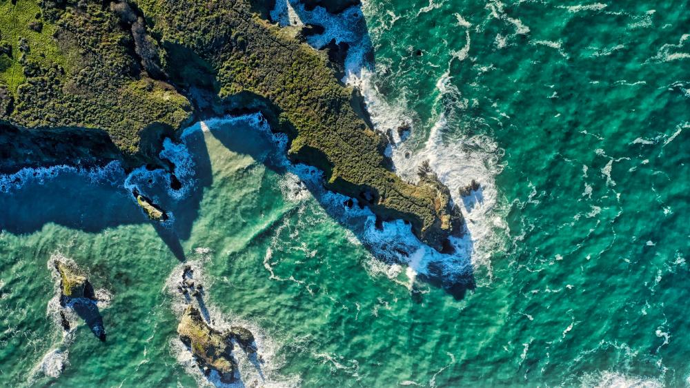 Big Sur coastline drone view wallpaper