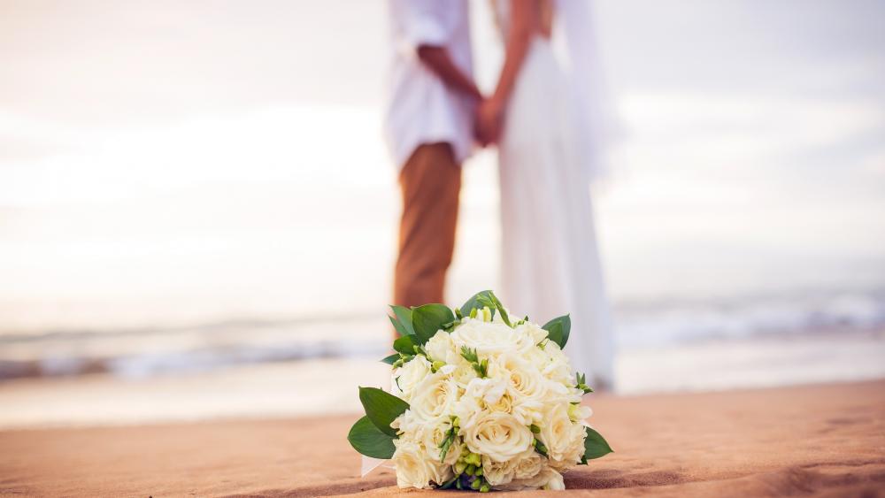 Wedding on the beach wallpaper