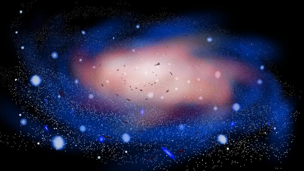 Milky Way space art wallpaper